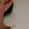 925 Sterling Silver French luxury Inlaid Zircon Stud Earrings for Women Hypoallergenic Cute Flower Jewelry Gift