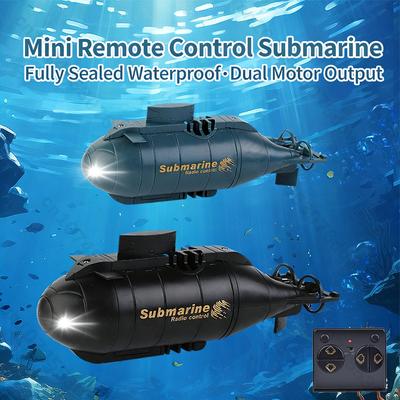Mini Submarino RC Lancha Rápida Barco com Controle Remoto e Luz Brinquedos de Mergulho à Prova d'Água para Exterior Modelo de Simulação Crianças Meninos Meninas Presente de Natal