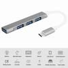 4Port USB 3.0 Hub MultiFunction Type C Splitter Extender Dock Adapter OTG PC(Silver )
