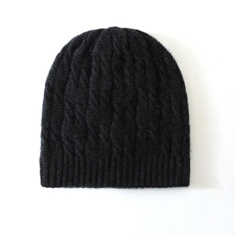 

Кашемировая осенне-зимняя новая унисекс утолщенная удобная и теплая шапка с защитой ушей, вязаная шапка с узором «конопля» One size