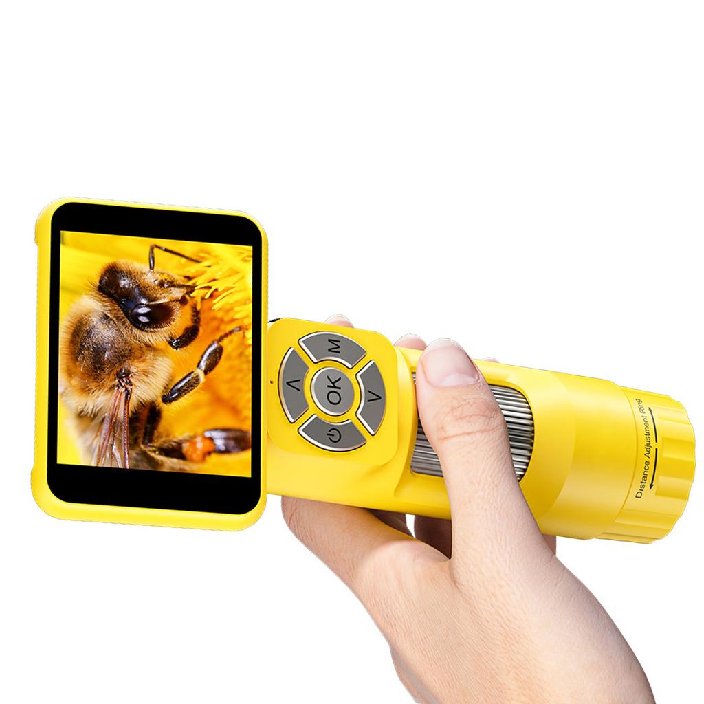 Handheld Digital Microscope 2.8 Inch IPS Screen Rechargeable Portable Digital Magnifying Glass with 8 LED Lights
