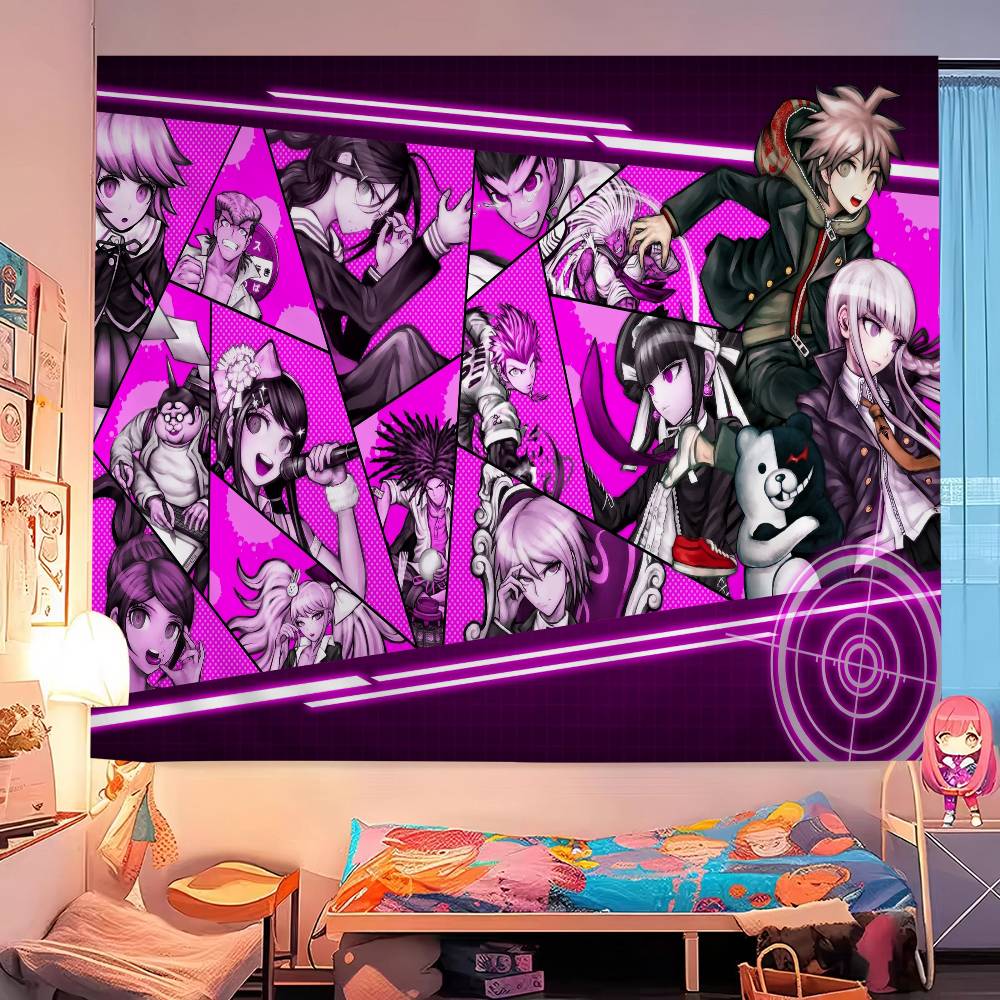 Anime Gra Danganronpa Wisząca Bohemian Tapiseria Bohemian Tapiserie Ścienne Mandala Kawaii Wystrój Pokoju