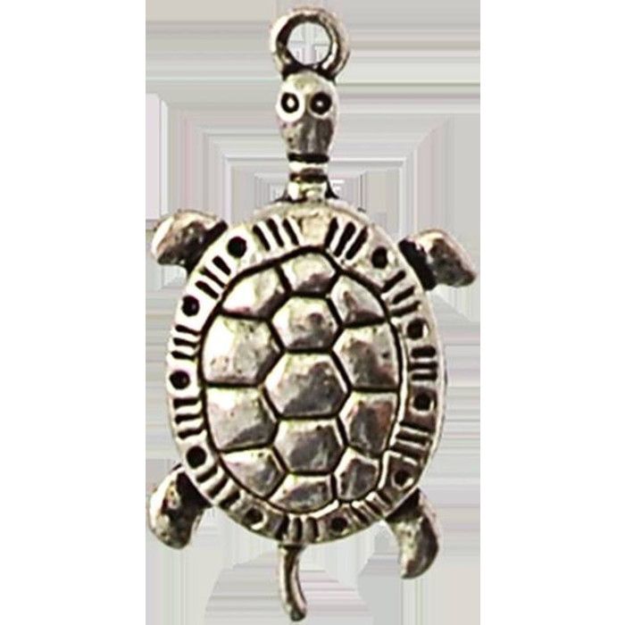 Silver-tone Metal Turtle Charm