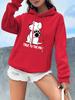 Talks To The Paw Funny Dog Printing Women Hooded Fashion Kawaii Hoodies Autumn Crewneck Warm Hoodie Casual Street Basic Clothing