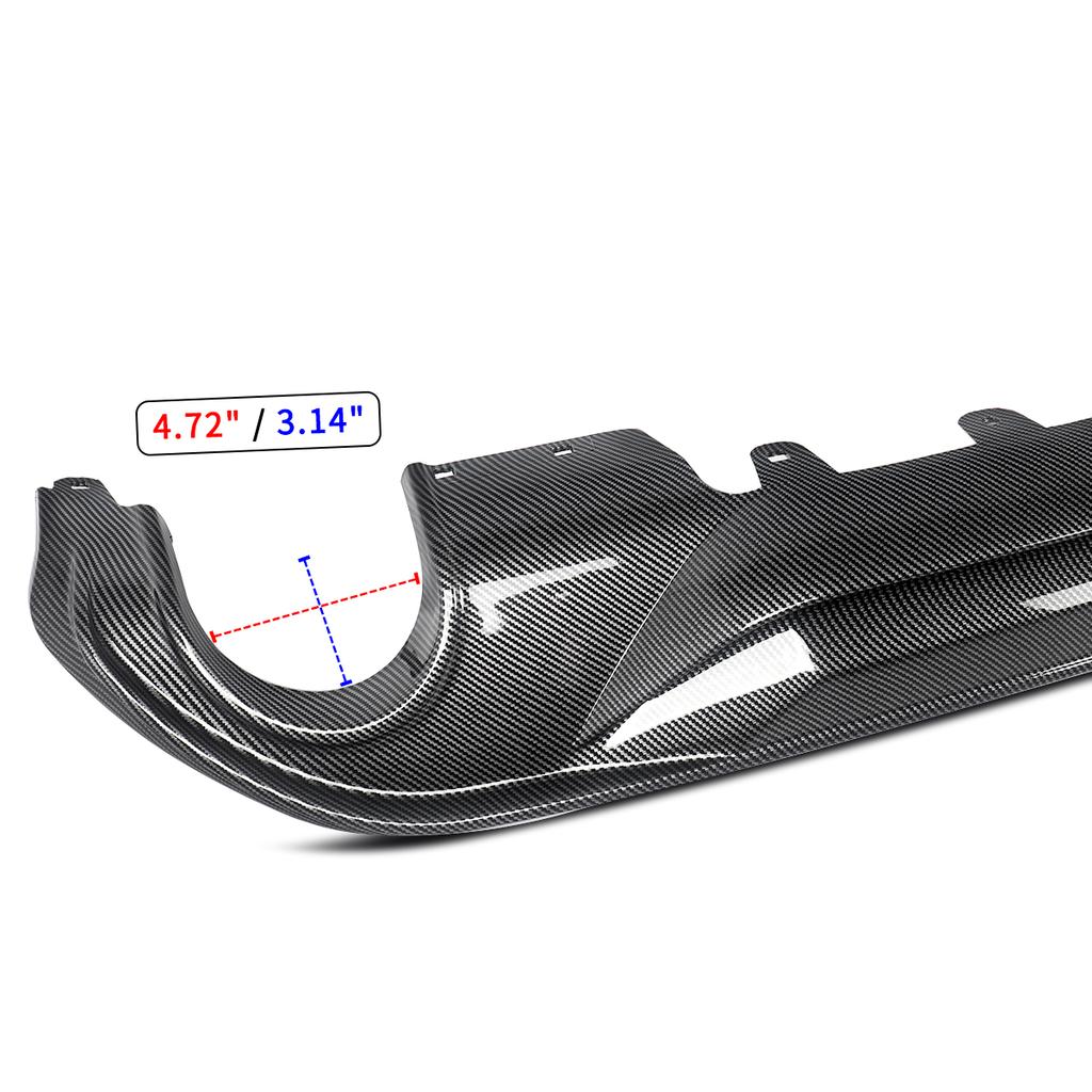 MLKQ6 For BMW F48 F49 X1 2016-2021 Carbon Fiber Look Rear Bumper Diffuser Lip AC Style