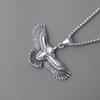 Retro Punk Titanium Steel Polished Blackened Eagle Pendant Necklace Men Personality Trendy Jewelry Accessory