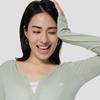 Gap Camiseta de manga larga para mujer con logo bordado y mezcla de lyocell