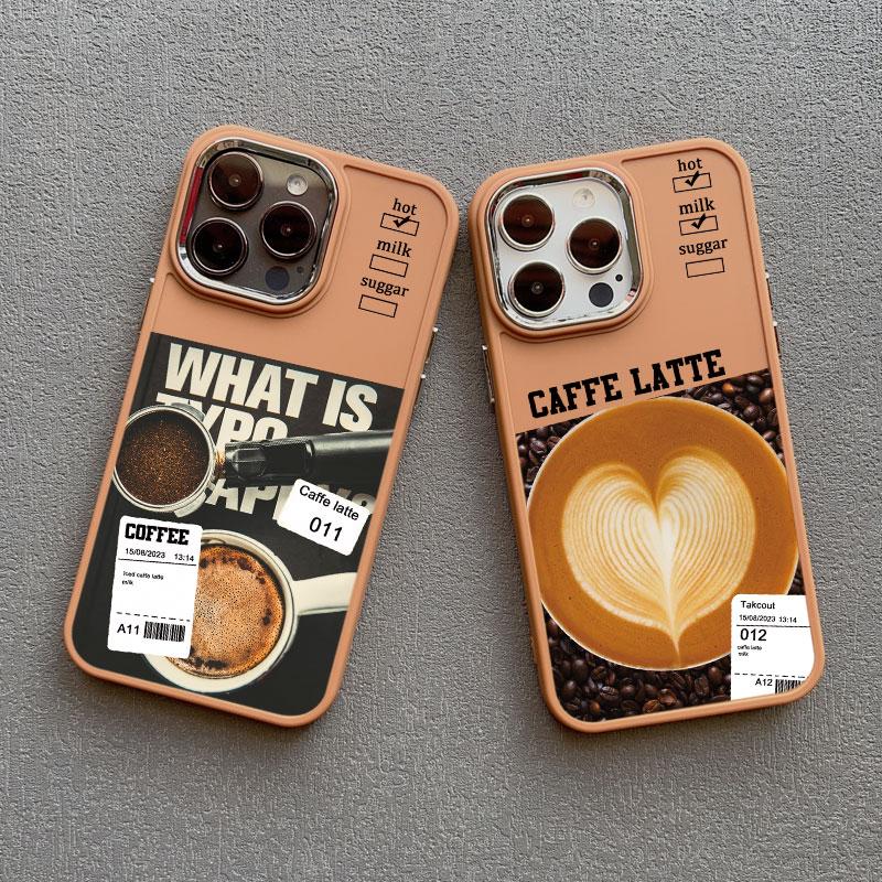 Brown Ice Latte American Coffee Phone Case for Iphone 12 11 14 13 15 16 Pro Max Mini X XR XS 7 8 Plus SE2 Shockproof Print Cover