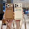 Soft Silicone Wallet Crossbody Phone Case for IPhone 17 Air 16E 16 15 14 13 12 11 Pro Max with Strap Necklace Card Holder Cover