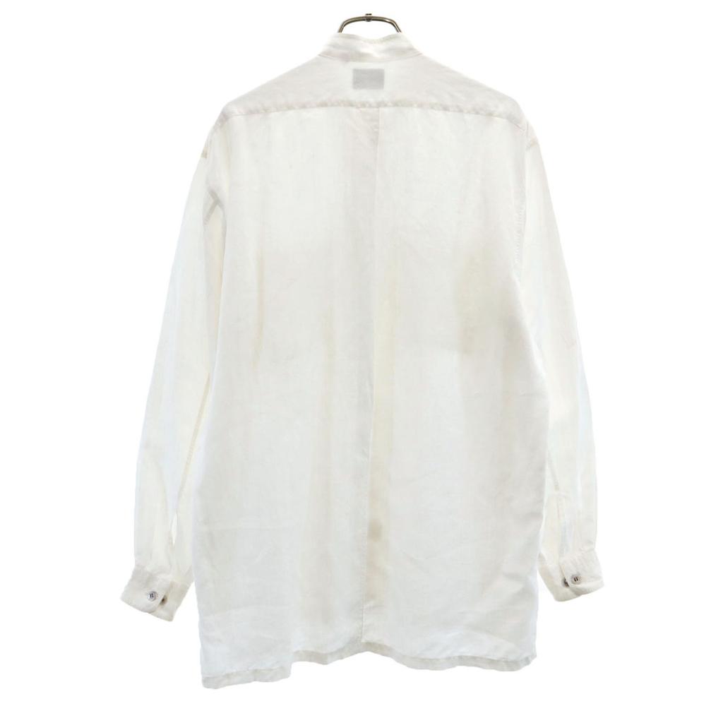 Issei Miyake the Shirts 90s Linen Old Long Sleeve Band Collar Shirt M Men's Used