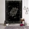 Witchcraft Tarot Tapestry Wall Hanging Black Khaki Sun Moon Starry Universe Geometric Pattern Dormitory Home Decoration Curtains