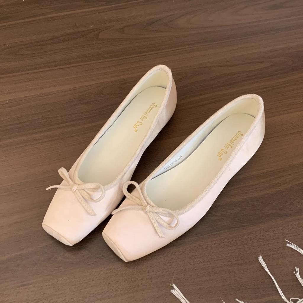 Jonmei for San Nei heightening satin early spring single shoes women's new French ballet gentle fairy single shoes