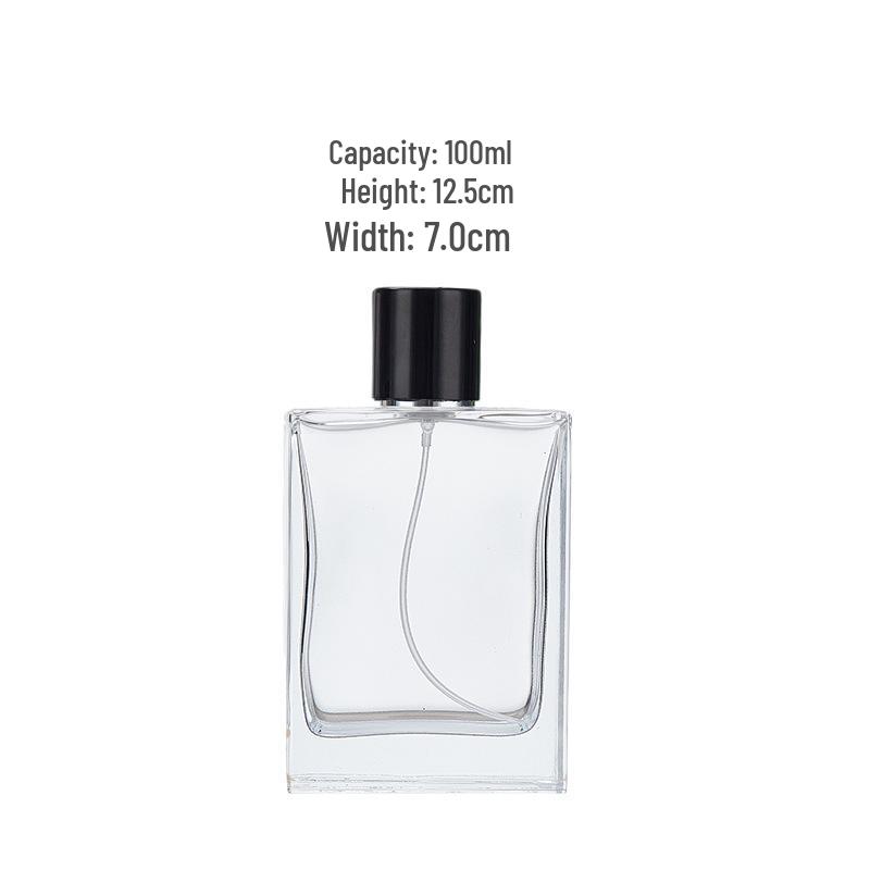 50ml Refillable Transparent Glass Perfume Bottle with Spray Nozzle