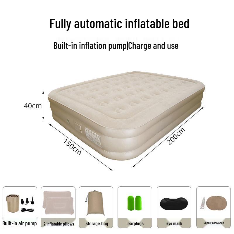 Smart AI Voice-Controlled Inflatable Air Mattress for Outdoor Camping – Thickened Double Bed Sheet