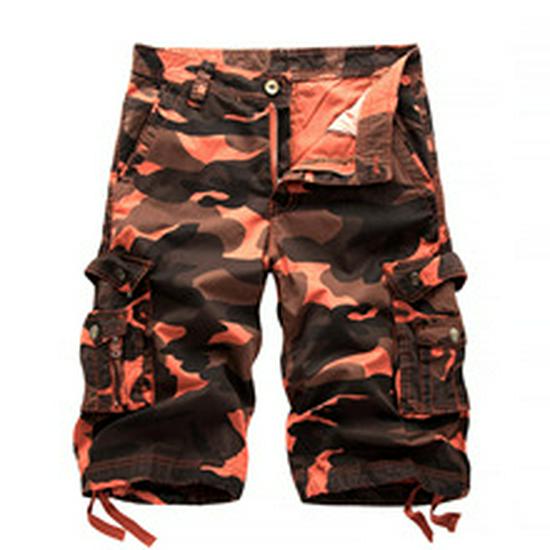 Men's Large Camouflage Multi-Pocket Loose Work Shorts