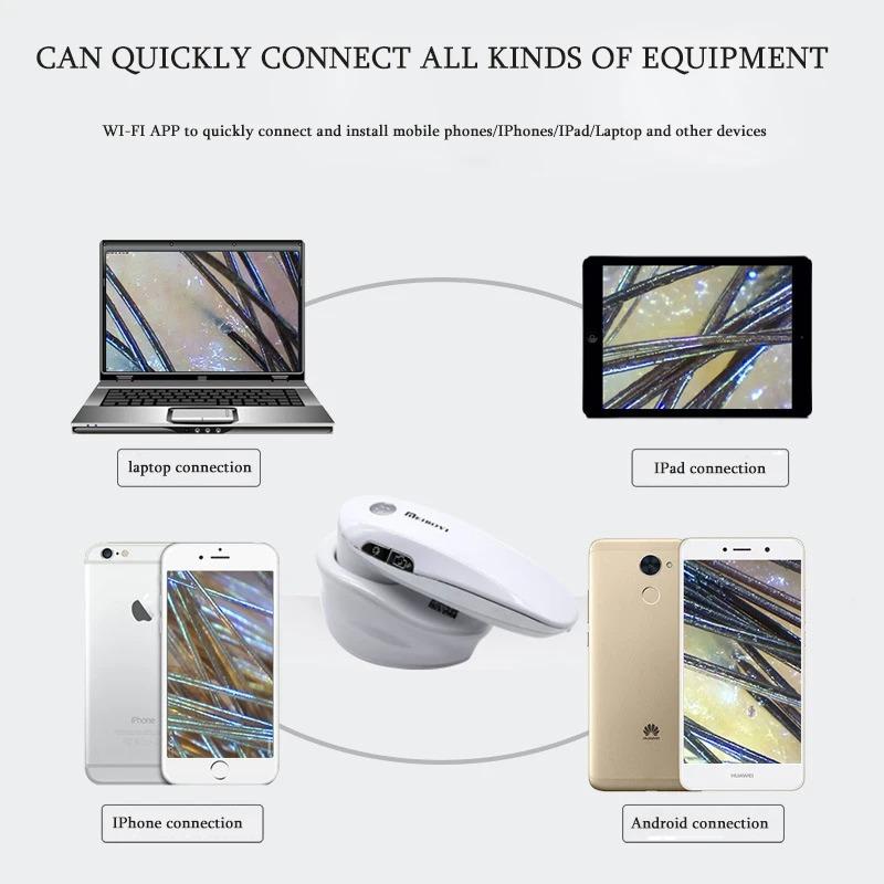 New 200X Hair Follicles Scalp Detector Wireless APP WIFI Digital Skin Analyzer Microscope Tool High Definition Skin Tester