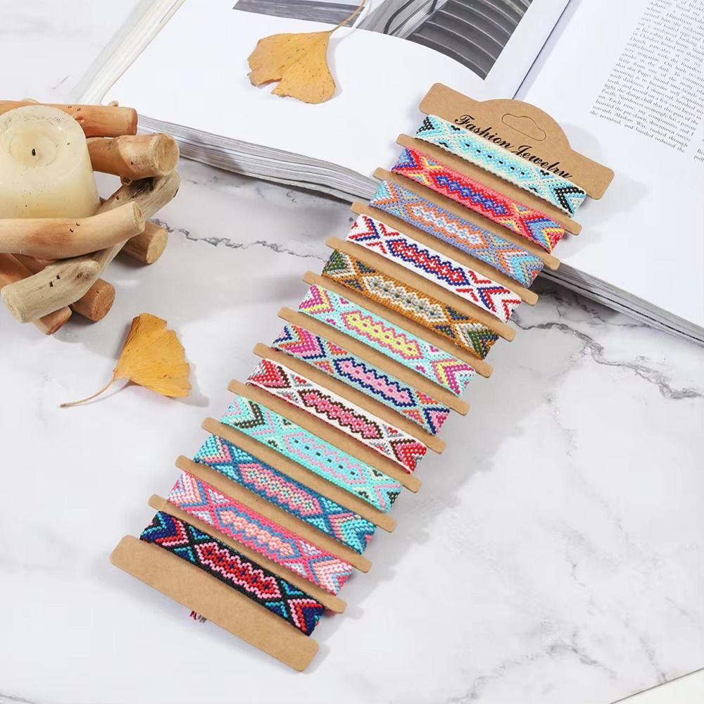 Regenbogen Glücklich Böhmisches Armband Verstellbar Nepalesisches Ethnisch Gewebtes Armband Für Männer und Frauen