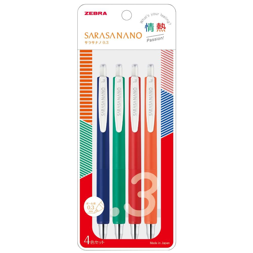 

Zebra Sarasa Nano Gel Ballpoint Passion 0.3mm Pen, 4-Color Set, JJH72-4C-JY