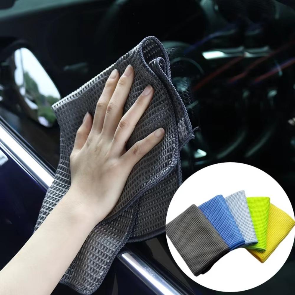 Waffle Weave Glass Wash Towel Auto Cleaning Accessories Strong Water Absorbent Towels