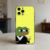 Funny Pepe the Frog Phone Case For iPhone 17,16,15,14,13,12,11 Plus,Pro Max,SE4Soft Silicone Black Cover