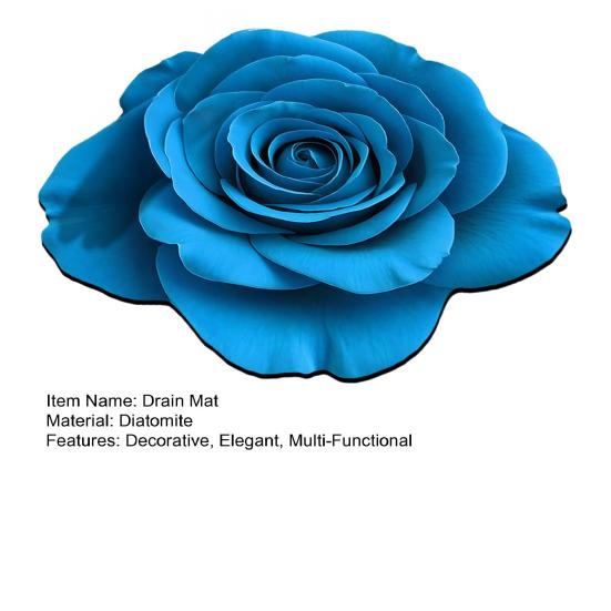 3D Flower Diatomite Drying Mat Fast Absorb Kitchen Sink Tray for Dishes Non-Slip Countertop Drip Pad Kitchen Dining Protection Rug