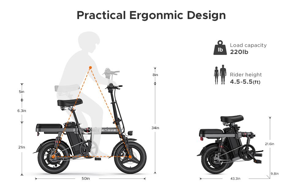 ENGWE T14 Compact Electric Bike - 48V 250W/350W Motor, 28km Range, 14" Urban Commuter