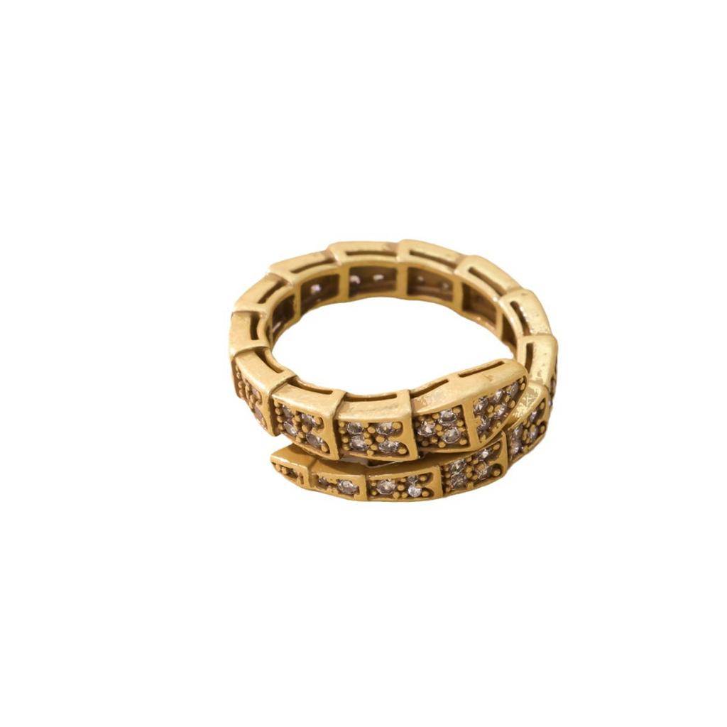 Real Gold Electroplated Zircon Ring With Feminine Temperament High-end Feel Adjustable Opening Super Sparkling Simple Trendy Instagram Style