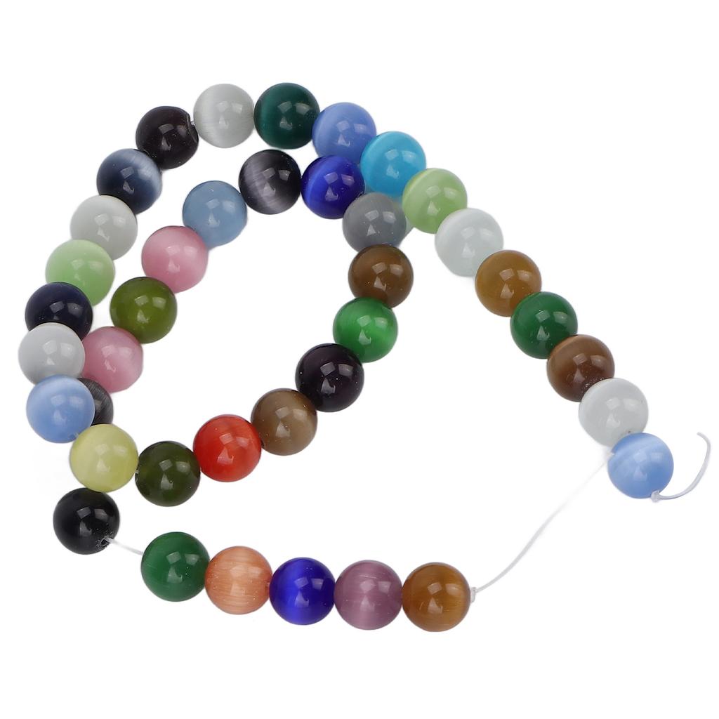 DIY Round Beads Mixed Colors Natural Stone Bracelet Necklace Jewelry Making Accessories 0.39in Diameter