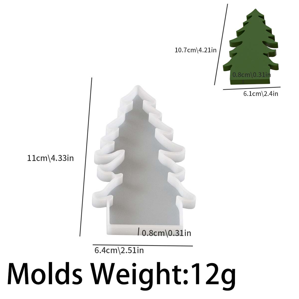 

3D Xmas Ornament Candlestick Silicone Mold DIY Handmade Christmas Tree House Candle Holder Plaster Resin Craft Molds Home Decor