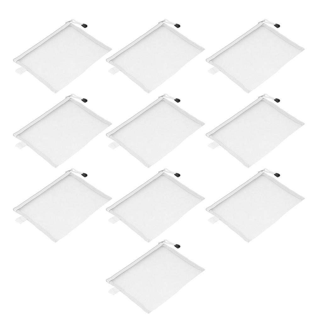 10PCS Zipper Documents Pouch Waterproof Tear Resistant A5 Paper Size Document Organizer Bag