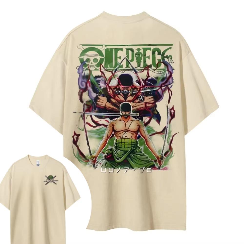 2026 Summer Hot Sale ONE PIECE Zoro Short-sleeved Men's Women's Same Style Comfortable Short-sleeved Harajuku Hip Hop Punk T-shirt
