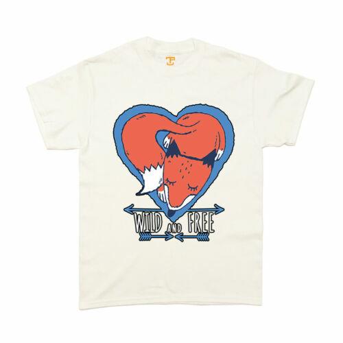Wild And Free T-Shirt (SB) Fox Cute Nature Vegan Vegetarian S разноцветный