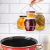 Fruit Jar Holder 3-in-1 Stainless Steel Canning Rack with Foldable Handles, Anti-Scald Home Food Preservation Lifter, Rust?Proof Pot Rack,