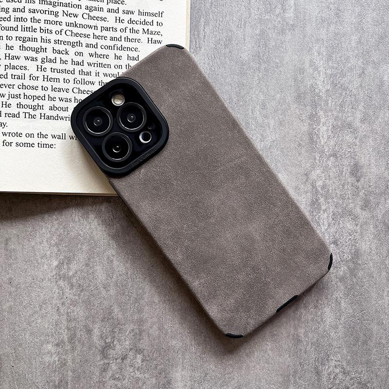 Suede Solid Color Is Suitable for Apple 14promax Phone Cases, Iphone13 Anti-drop 12 Simple 11 Material Cases