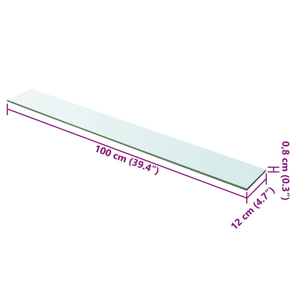 Regalboden Glas Transparent 100x12 Cm
