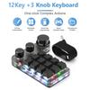 12 Keys 4 Knobs RGB Programming Macro Custom Keyboard USB Wired/Bluetooth-Compatible Mechanical Hot-swap Gaming Keyboard