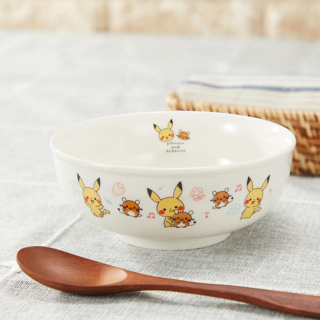 Kinsei Pottery Monpoke Ceramic Ramen Made in White "Pokémon" Bowl, Approx. 15cm, Japan, 050143,