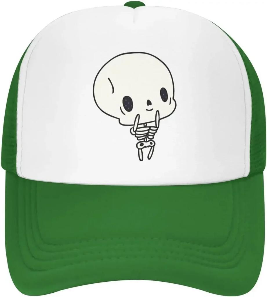 Mesh Dad Hat Adjustable Washed Cartoon Kawaii Cute Skeleton Baseball Dad Cap Funny Distressed Ball Trucker Cap