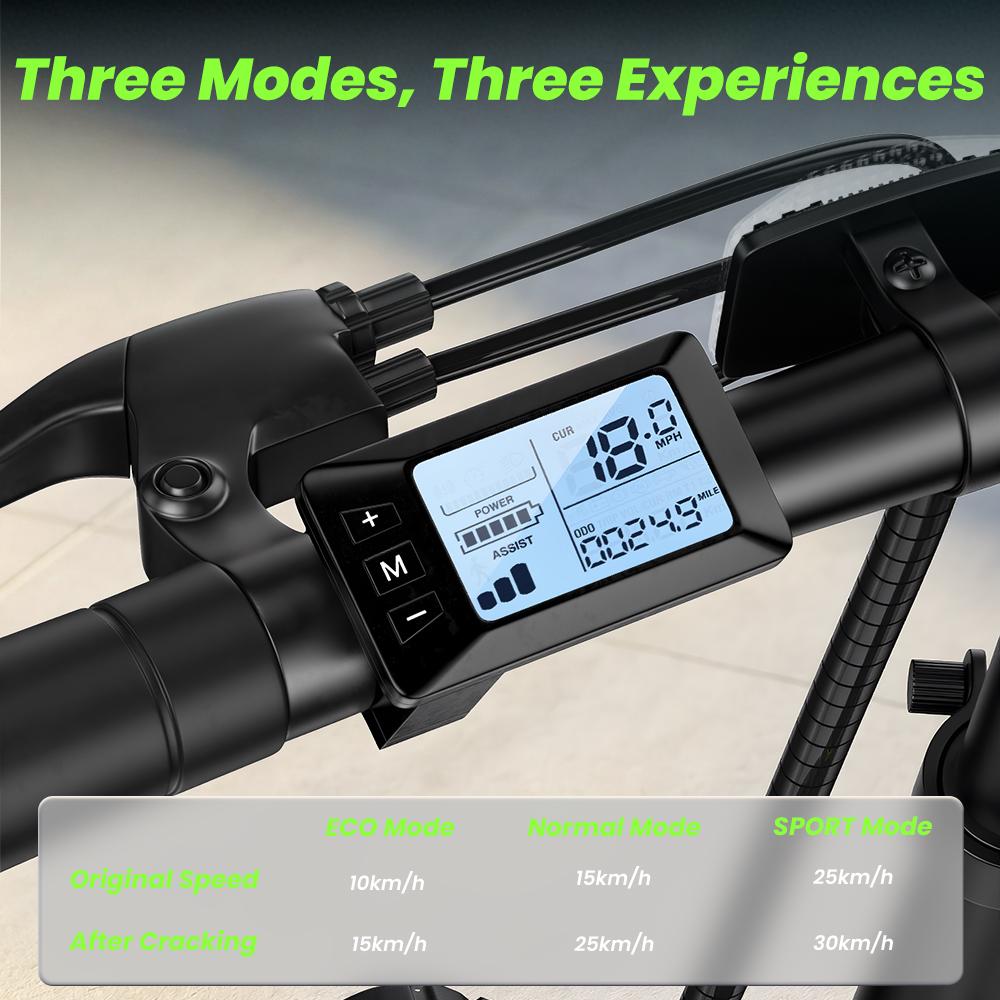 U4 Electric Bike 10.4Ah Battery 25KM/H Max Speed Front Suspension Disc Brake 3-Speed Modes 55+ Miles Range Compact Electric Bicycle with 16'' Tires