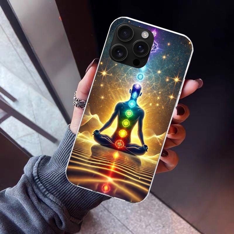 Yoga Chakra Spiritual Energy Universe Phone Case For iPhone 17 Air 16 15 Pro Max 14 Plus 13 Mini 12 11 Cover 7 8 SE Silicone She