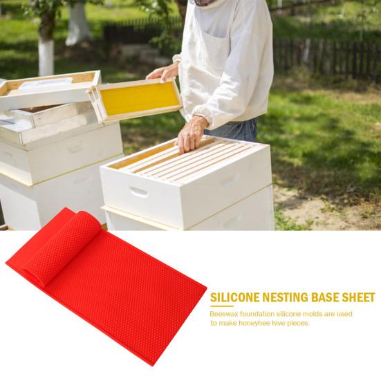 2 Pcs Silicone Beeswax Sheet Beeswax Press Embosser Machine Beeswax Honeycomb Making Mold for Beekeeping Accessory