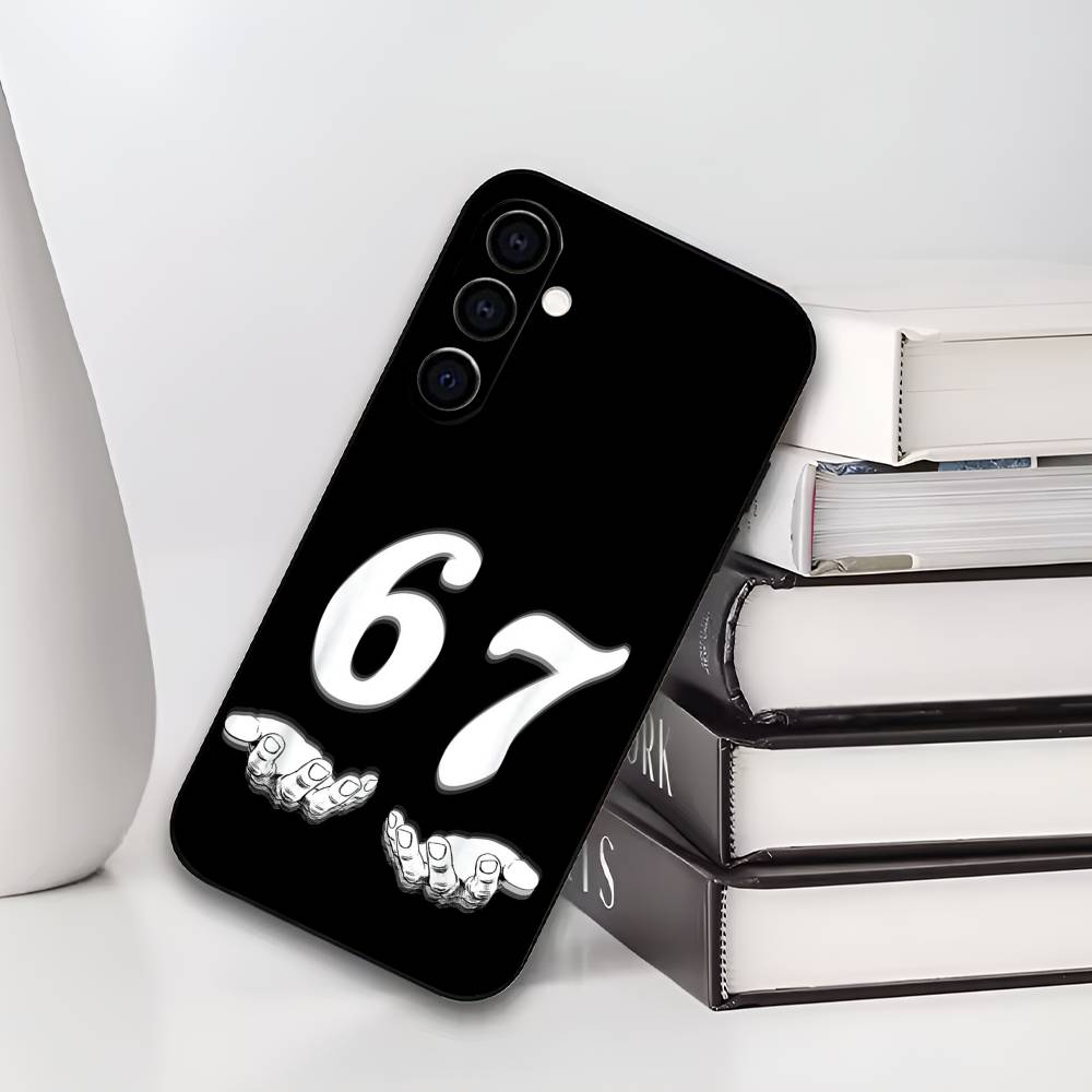 Six Seven 67 Phone Case For Samsung Galaxy A73,A72,A71,A70,A53,A52,A51,Soft Silicone Black Cover
