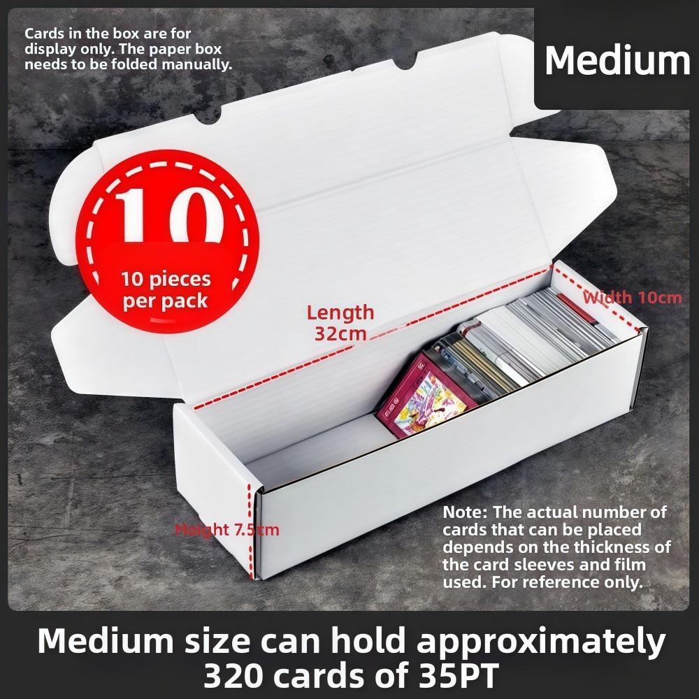 10PCS Large Capacity Trading Card Storage Box White Portable Sports Card Box Cardboard Sturdy Baseball Card Box