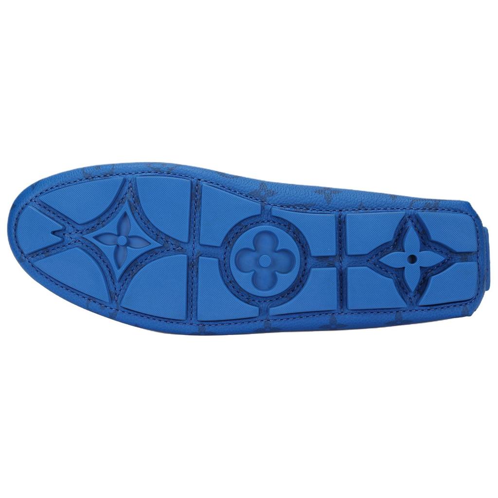 LOUIS VUITTON Driver Moccasin Shoes 'Blue Monogram' 1AAQ02