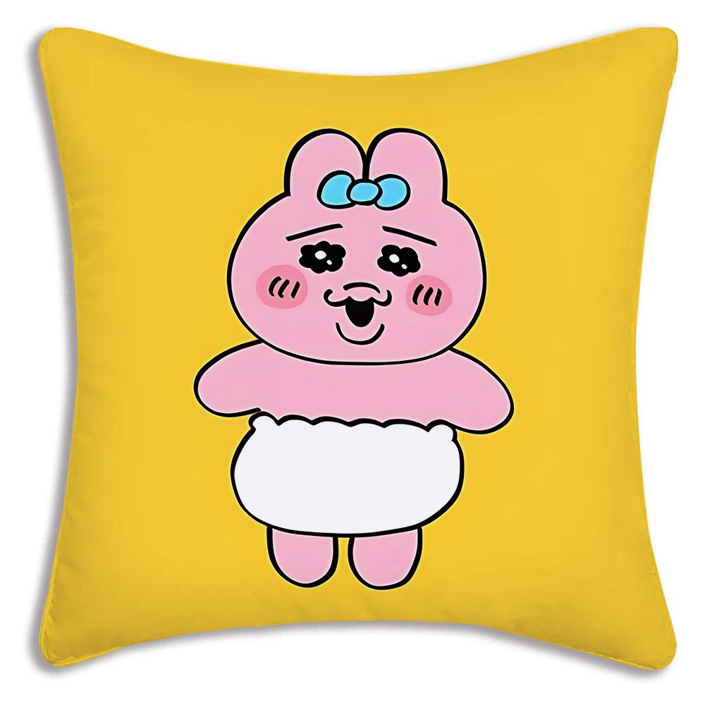Süße Cartoon O-Opanchu Usagi Kissenbezüge Cartoon Sofa Dekoratives Zuhause Zweiseitiger Druck Kurzer Plüsch Süßer Kissenbezug