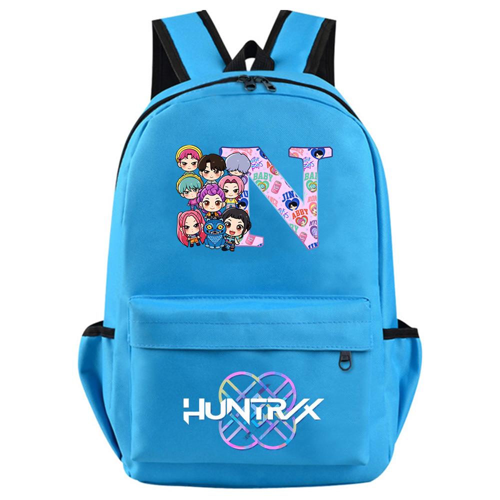 26 English Letter Kpop Demon Hunters Printed Backpack for Teenager Student Girl Boy Bookbag Schoolbag Women Large Capacity Travel Bag Kid Gift Rucksak