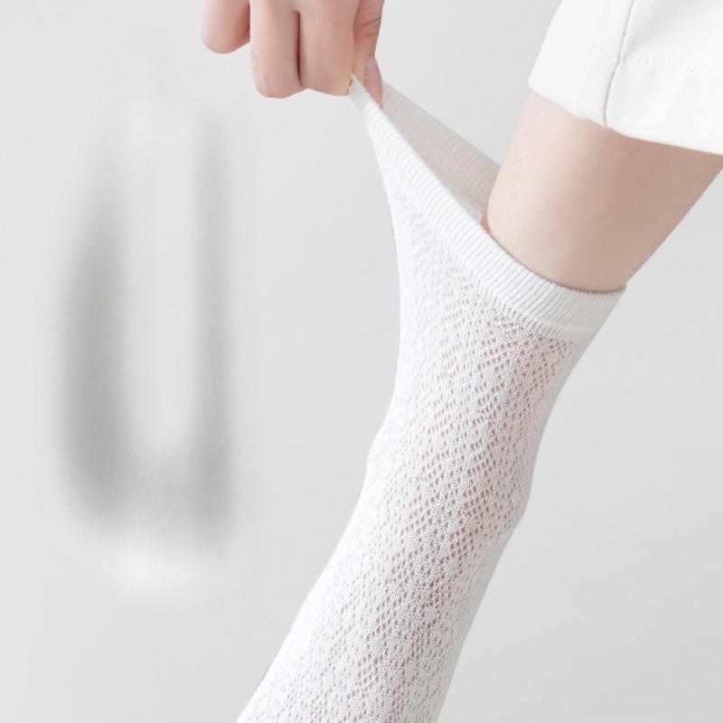 Summer Socks for Women: Thin Mesh Mid-calf Socks, Summer Five-finger Pilates Socks, Thigh-high Socks