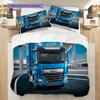 Biancheria da letto Dinamica Blu Camion Autostrada (1 * copripiumino + 2 * federa, senza nucleo) Set biancheria da letto 2D Piatto Regalo di Natale Compleanno Morbido e Confortevole