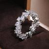 Bright Green Cubic Zirconia Ring Female Engagement Party Jewelry Noble Lady Fashion Wedding Ceremony Accessories Gift