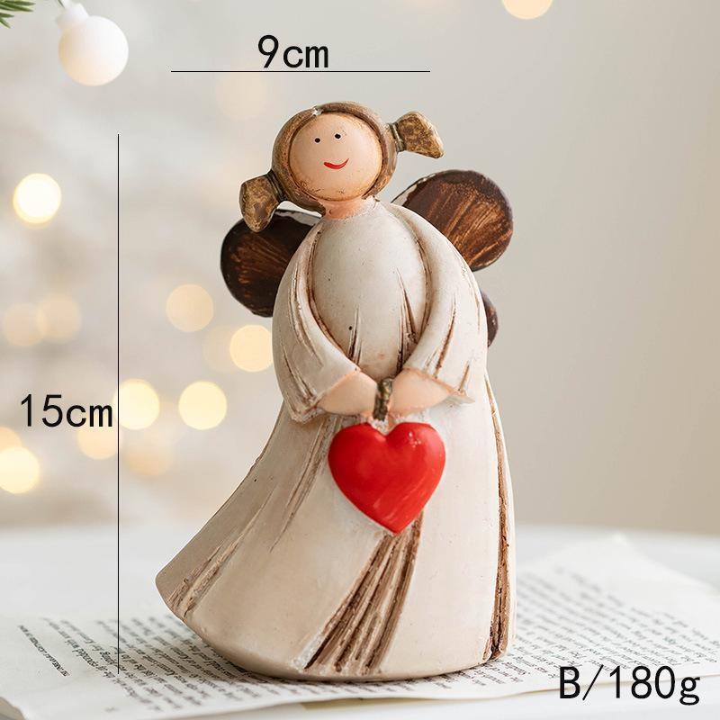 Christmas Love Angel Girl Rural Pastoral Resin Statue Christmas Decoration Table Decoration Wedding Celebration Gift